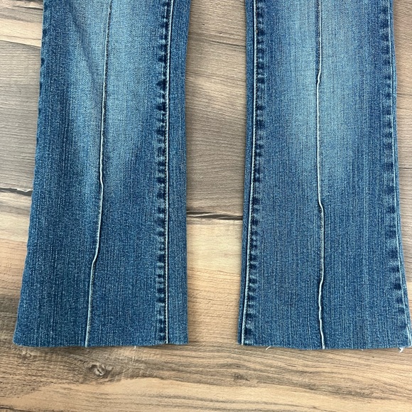 Y2K Star Low Rise Bootcut Raised Front Stitch Seam Jeans Stone Wash Jeans Size 3 - Picture 2 of 10